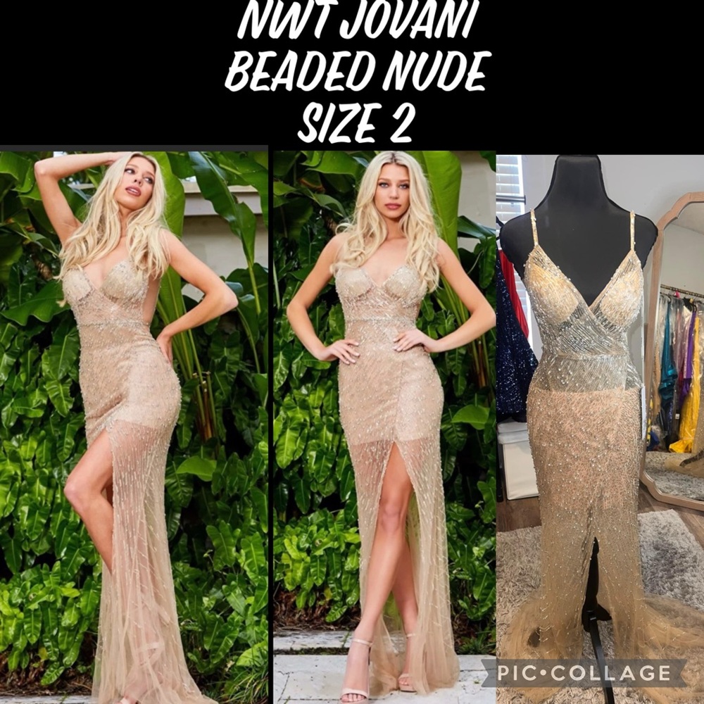NWT Jovani beaded nude size 2